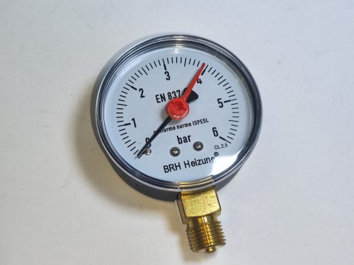 BRH Nyomásmérő 63mm, 0-6 bar