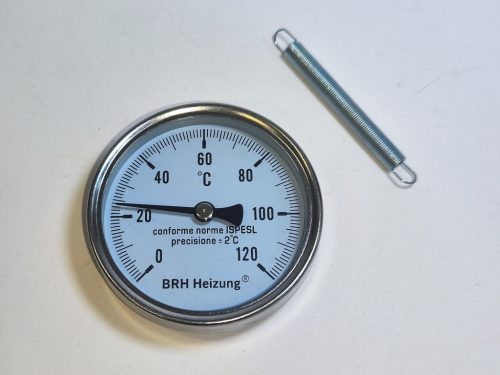 BRH hőmérő 63 mm fémházas, rugós 0-120 fok